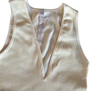 NWOT UO - Out From Under “Drew” Ivory Ribbed Bodysuit - M/L